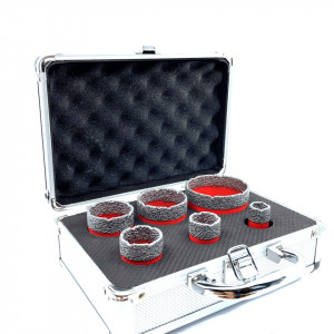 Set carote diamantate pt. gresie portelanata & piatra - diam. 20, 28, 35, 43, 50, 68mm Profesional Standard - DXDY.REDrill.BigSet - Img 2