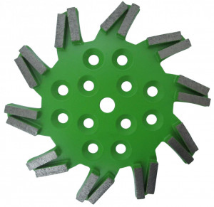 Disc stea cu segmenti diamantati pt. slefuire pardoseli - segment mediu - Verde - 250 mm - prindere 19mm - DXDH.8501.250.11.43