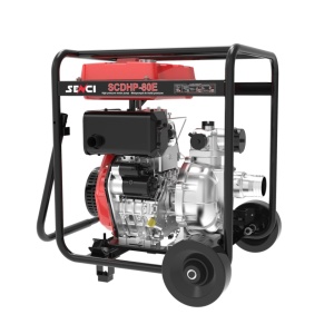 Motopompa diesel de inalta presiune SENCI SCDHP-80E diam. 3″ Diesel, DE, rezervor 12.5L, roti transport - Img 4