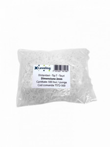 Distantiere tip T ( Teuri ) pt. placi - gresie si faianta - Rost 2 mm - 500 buc - XLEV-TST2-500 - Img 1