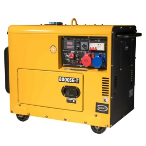 Generator Diesel Trifazat insonorizat KOMPAK 8000SE-T FULL POWER – 400/230V, 7.9 kVA Max, AVR, Pornire Electrica - Img 2