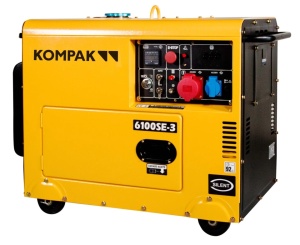 Generator Diesel Trifazat KOMPAK K6100SE-3 – 400/230V, 6.6 kVA Max, AVR, Pornire Electrica