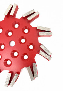 Disc stea cu segmenti diamantati pt. slefuire pardoseli - segment fin - Rosu - 250 mm - prindere 19mm - DXDY.8501.250.11.63 - Img 3