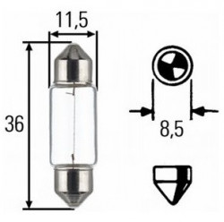 Bec 24V 5W (sofit) Hella