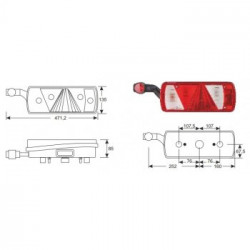 Lampa stop stanga cu lampa gabarit semiremorca Ecopoint2