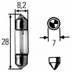 Bec sofit 24V 3W Hella