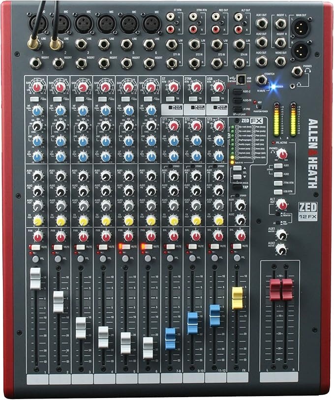Allen & Heath ZED-12FX – Mixer analog 12 canale cu USB și efecte