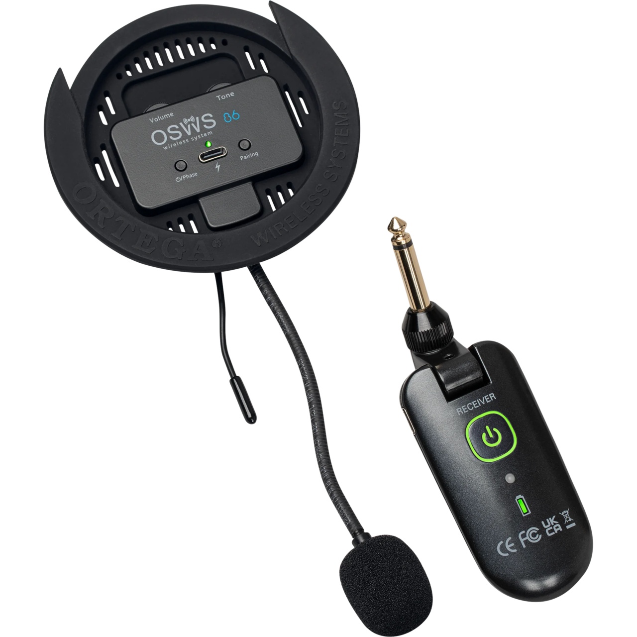 Ortega OSWS86 Sistem wireless UHF pentru chitară clasică, 86 mm