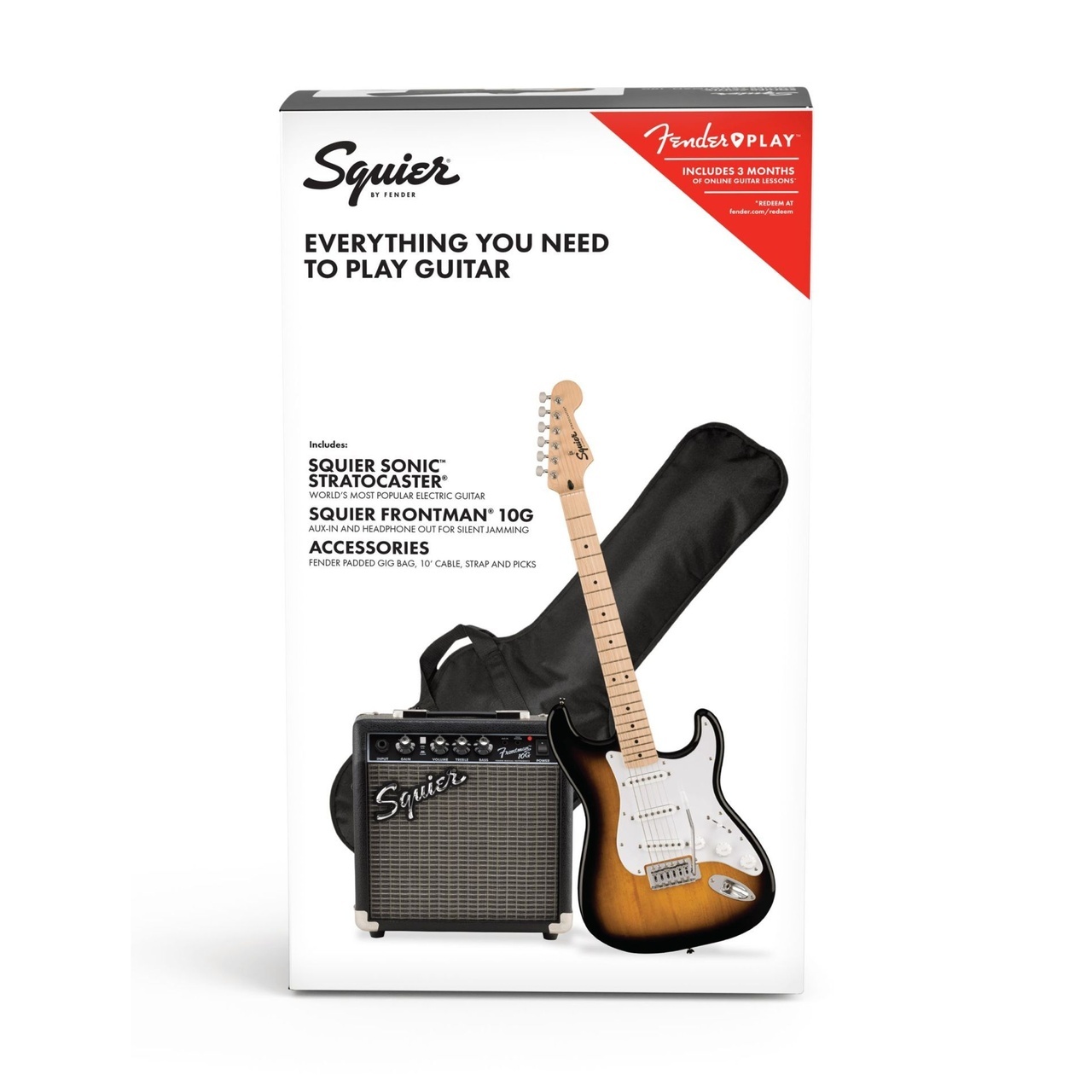 Fender Squier Sonic Stratocaster Pack – 2-Color Sunburst cu