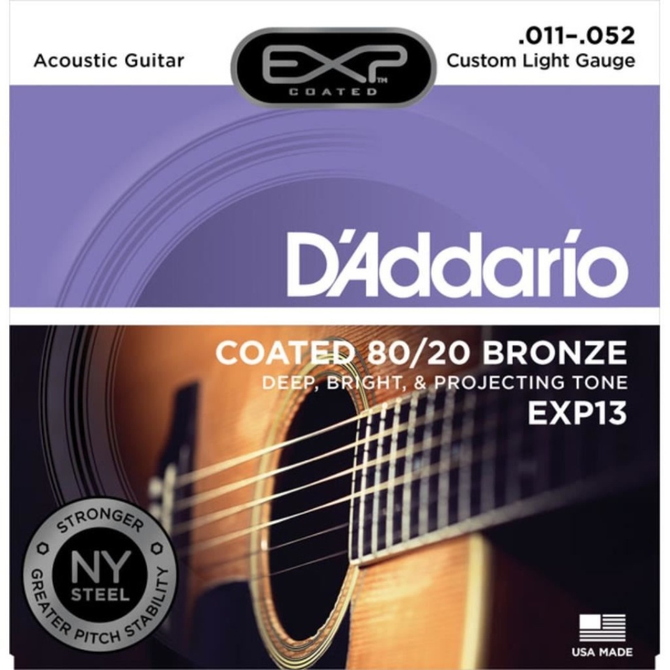 Corzi Chitara Acustica - Coated Custom Light - D'Addario EXP13