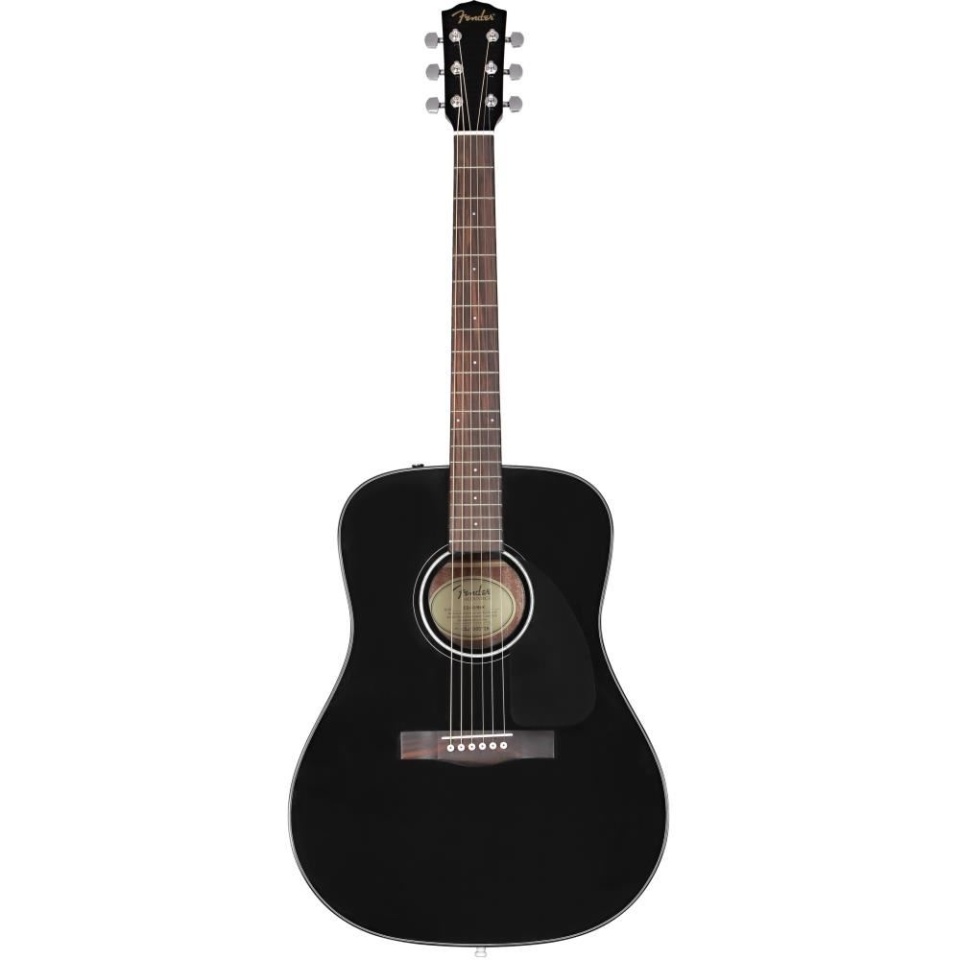 Fender CD-60 Dreadnought V3 (Black) – Chitară Acustică cu Husă, Griff din Nuc, Finisaj Negru