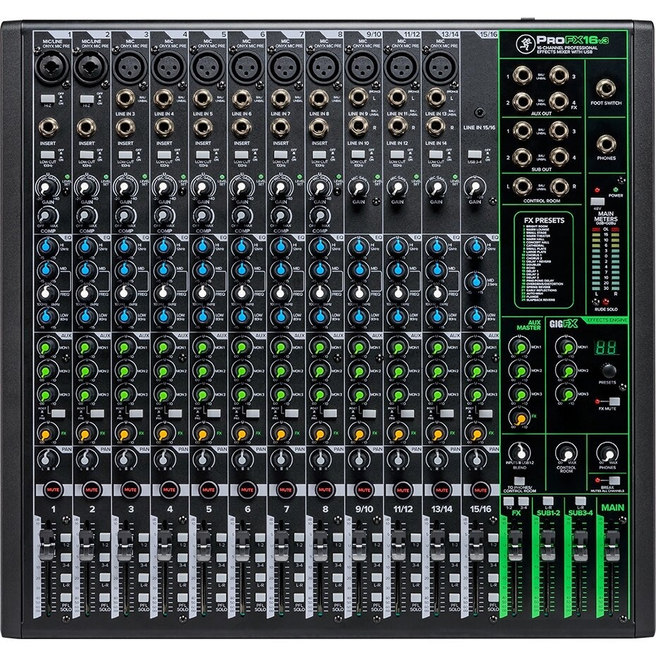 Mixer analog Mackie PROFX16v3 – cu Efecte și Interfață USB