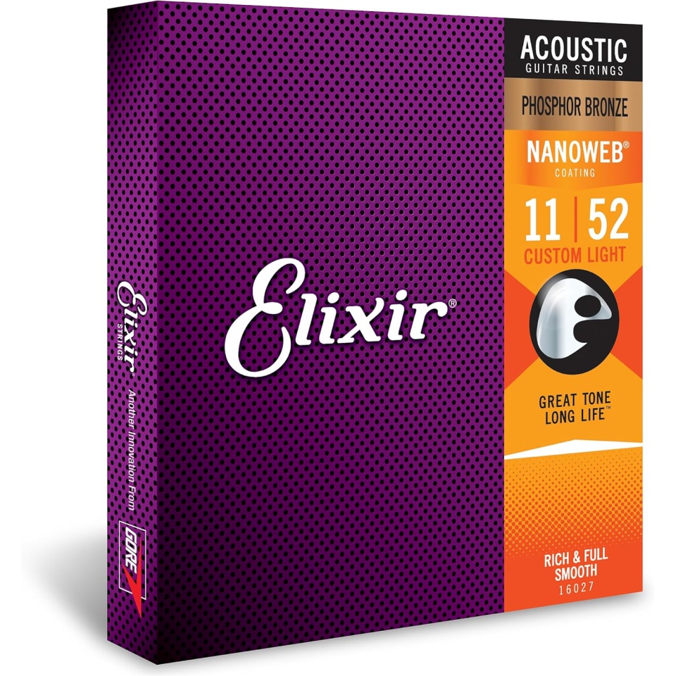Elixir Nanoweb Acoustic Phosphor Bronze Custom Light 16027