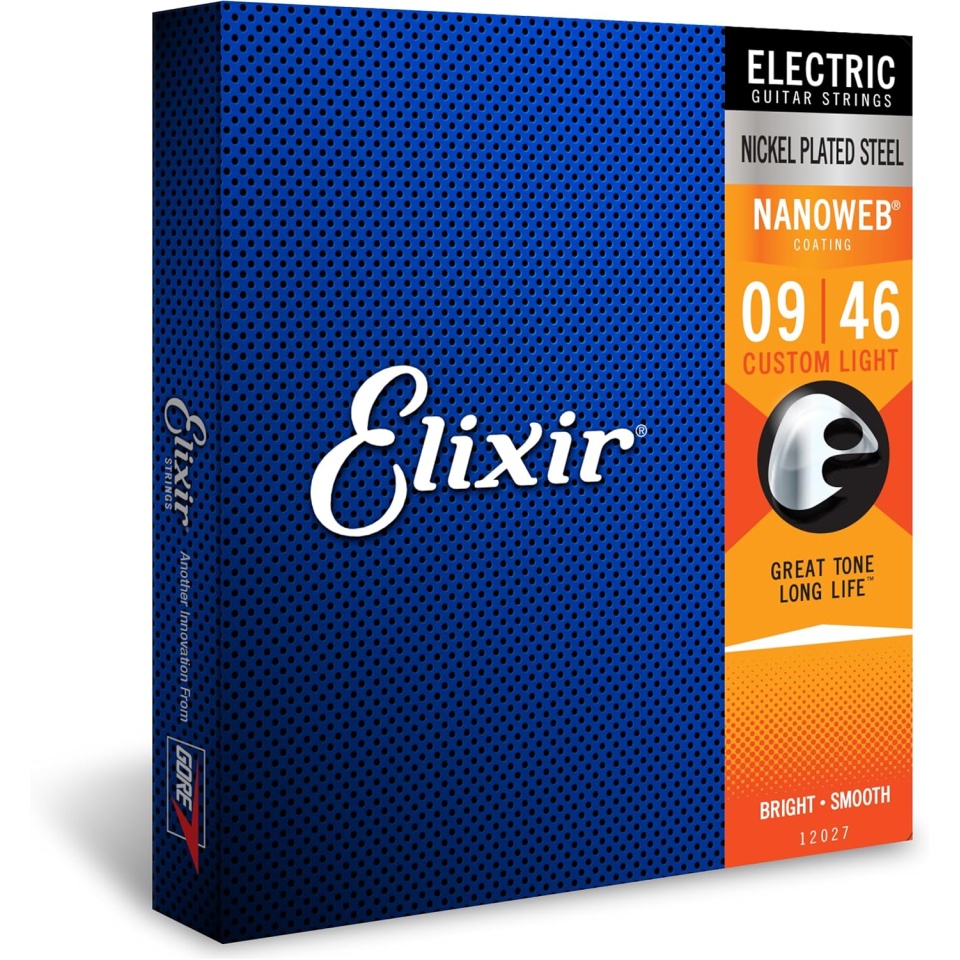 Elixir Nanoweb Electric Nickel Plated Steel Custom Light 12027