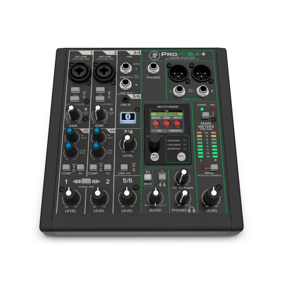 Mixer Analogic Mackie ProFX6v3+ - cu Efecte Avansate, Bluetooth și Interfață USB-C