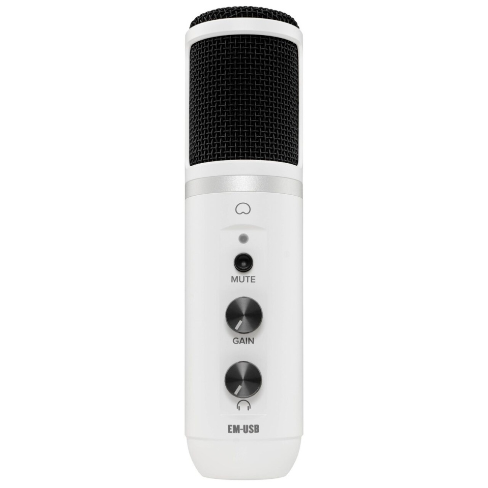 Mackie EM-USB LTD-WHT – Microfon USB pentru Podcasting și Streaming