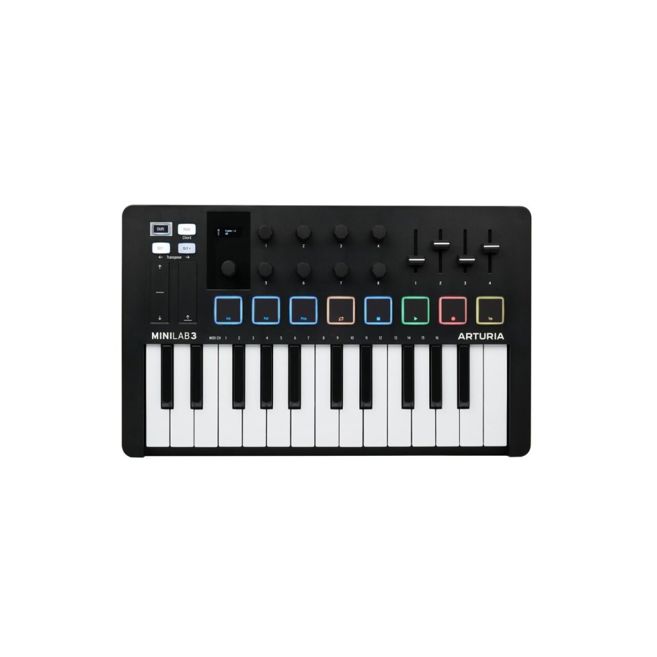 Arturia MiniLab 3 Black – Controler MIDI Universal pentru Producție Muzicală