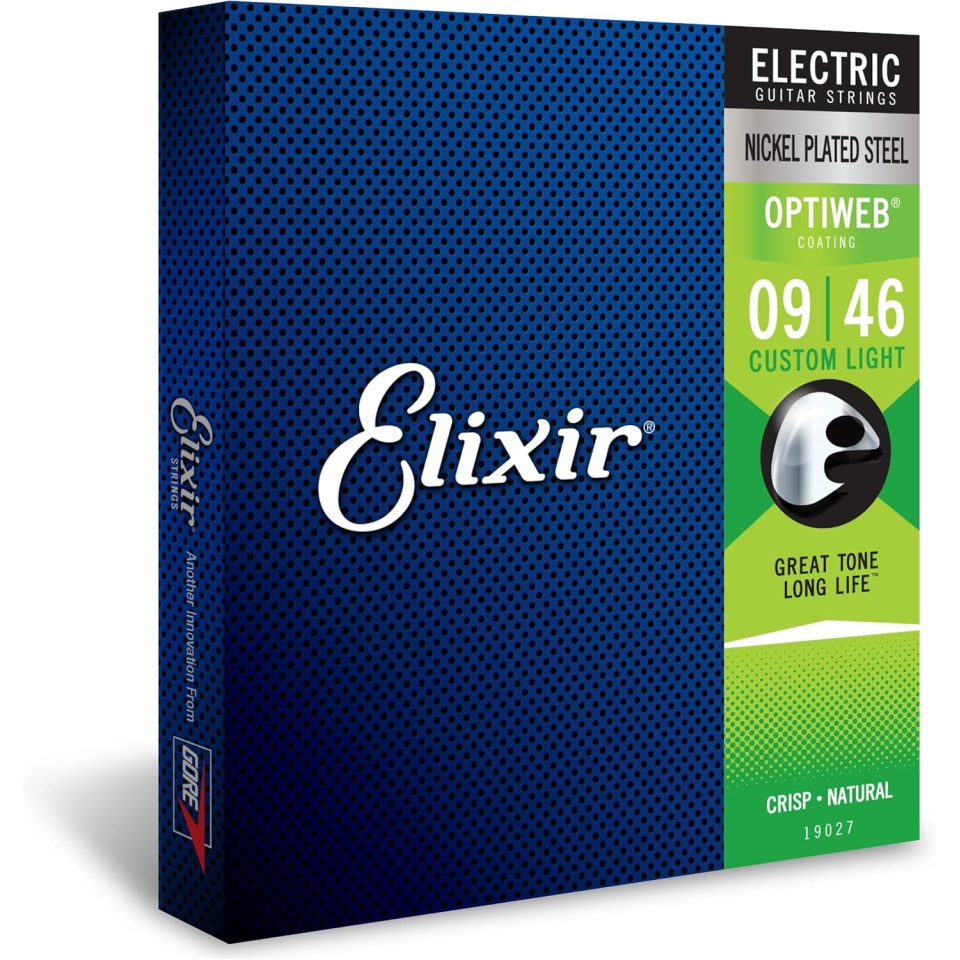 Elixir Optiweb Electric Nickel Plated Steel Custom Light 19027