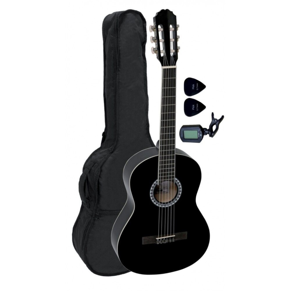 GEWA Basic Classical Guitar Set 3/4 Black – Set Complet de Chitară Clasică pentru Începători