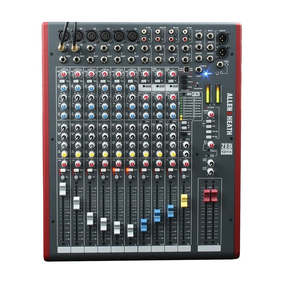 Allen & Heath ZED-12FX – Mixer analog 12 canale cu USB și efecte