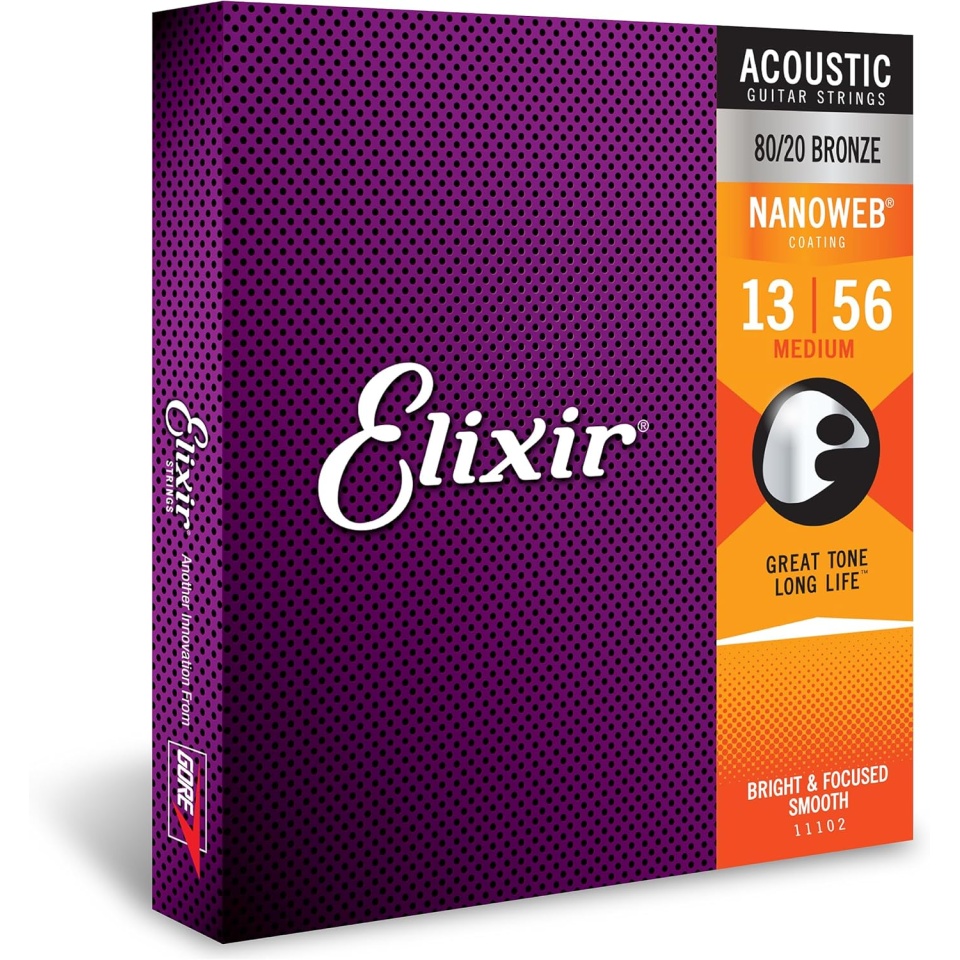 Elixir Nanoweb Acoustic 80/20 Bronze Medium 11102