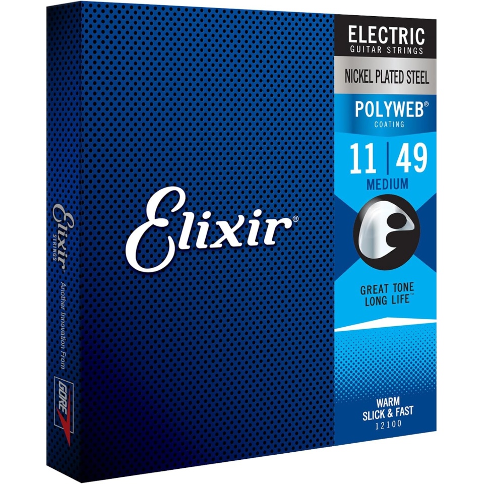 Elixir Polyweb Electric Nickel Plated Steel Medium 12100