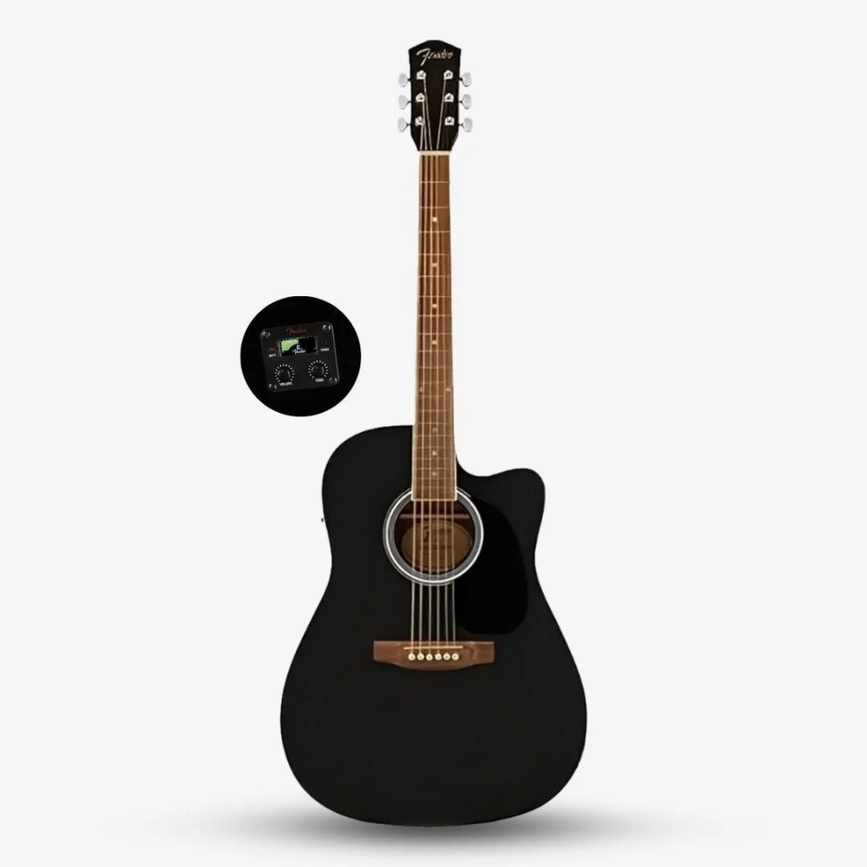 Fender FA-25CE Dreadnought (Negru) – Ideală pentru Începători