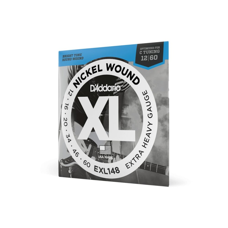 D'Addario EXL148 – Set de Corzi Extra Heavy pentru Chitară Electrică, 12-60, Optimizat pentru Drop C