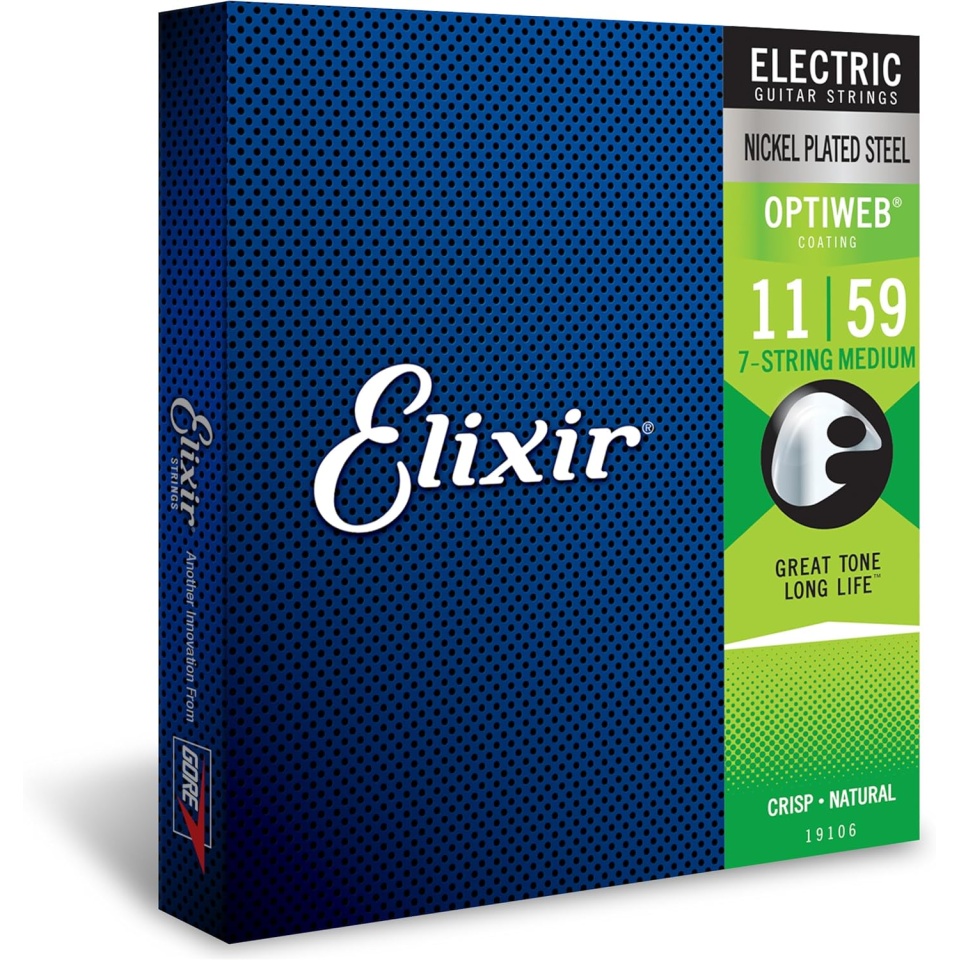 Elixir Optiweb Electric Nickel Plated Steel 7‑String Medium 19106