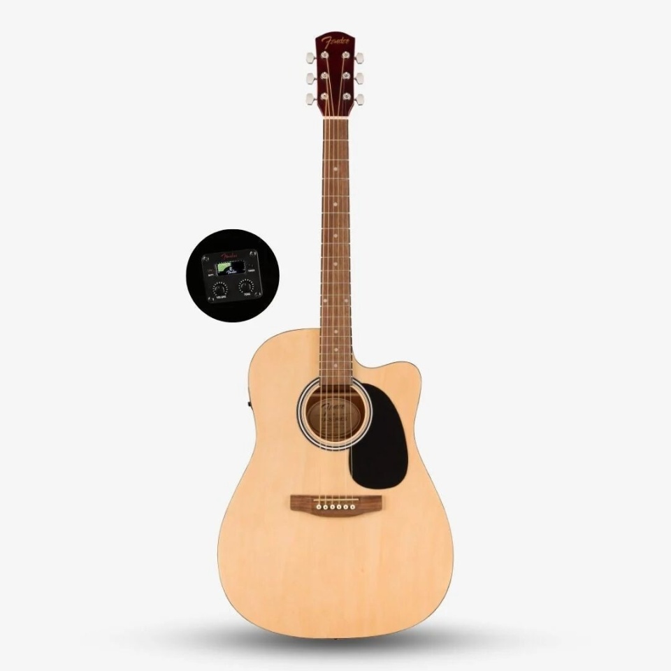 Fender FA-25CE Dreadnought (Natural) – Ideală pentru Începători