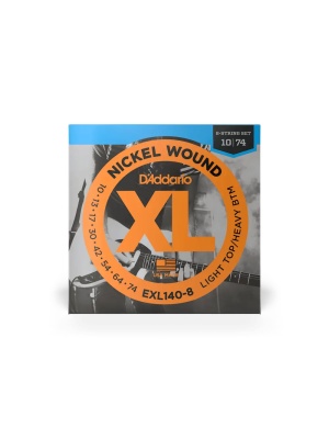 D'Addario EXL140-8 – Set de Corzi pentru Chitară Electrică 8 Corzi, Light Top / Heavy Bottom, 10-74 - Img2