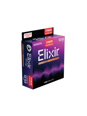 Set Elixir Nanoweb Acoustic 80/20 Bronze Custom Light 16565 (3-Pack) - Img3