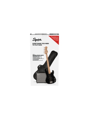 Squier Affinity Precision Bass PJ Pack, Maple Fingerboard, Black, Gig Bag, Rumble 15