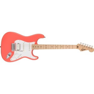 Squier Sonic Stratocaster HSS – Chitară Electrică, Griff din Arțar, Pickguard Alb, Tahitian Coral - Img1
