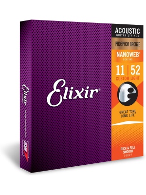 Elixir Nanoweb Acoustic Phosphor Bronze Custom Light 16027 - Img1