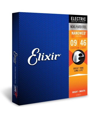 Elixir Nanoweb Electric Nickel Plated Steel Custom Light 12027 - Img1