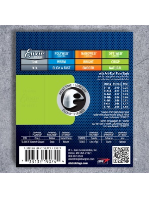 Elixir Optiweb Electric Nickel Plated Steel 7‑String Light/Heavy 19074 - Img2