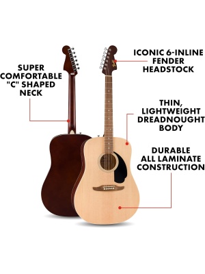 Fender California Debut Redondo Acoustic Pack, Natural - Img7