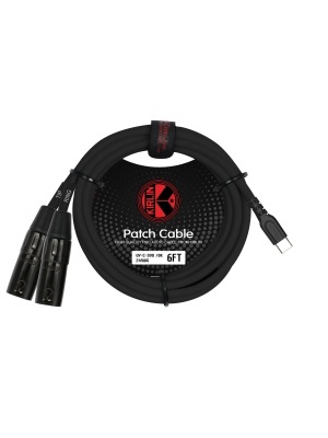 Kirlin UY-C-390-06 Cablu Y USB-C la 2x XLR, 1,8 m, negru