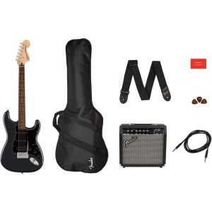 Set Chitara electrica Squier Affinity Series Strat HSS LF Charcoal frost metalic - Img2
