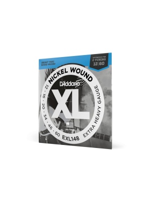 D'Addario EXL148 – Set de Corzi Extra Heavy pentru Chitară Electrică, 12-60, Optimizat pentru Drop C