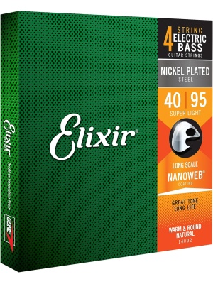 Elixir Nanoweb Bass Nickel Plated Steel 4‑String Super Light 14002 - Img1