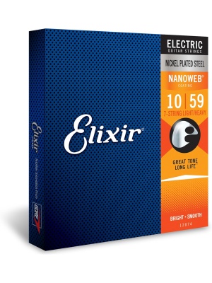 Elixir Nanoweb Electric Nickel Plated Steel 7‑String Light/Heavy 12074 - Img1