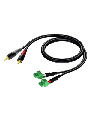 AUDAC CLA832/1 2x RCA/Cinch - block 3P 3.81 mm, 1 m