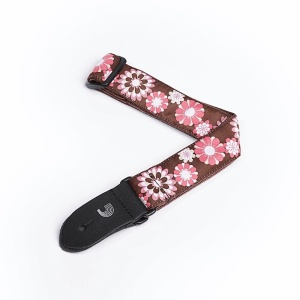Curea Ukulele Brown and Pink Flowers - D'Addario 15UKE02