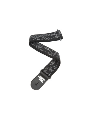 D’Addario 50JS05 Joe Satriani Guitar Strap Silver Sketches