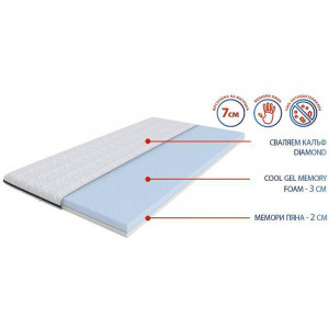 Топ матрак Diamond Cool Gel Memory 7см - Img 2