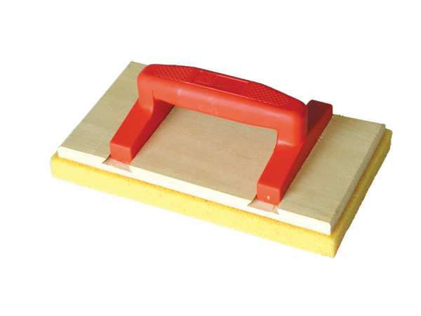 Drișcă din lemn pentru fațade cu baza poliuretanica, mâner oval orange
