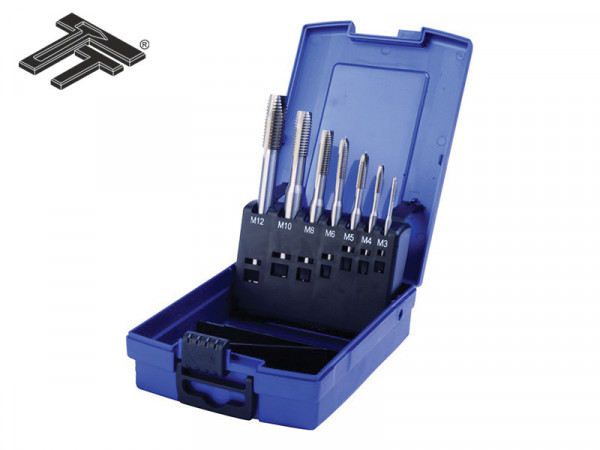 Trusa tarozi de masina, filet metric, HSS-E DIN 371/376, in cutie de plastic, Forma B, M3 - M12