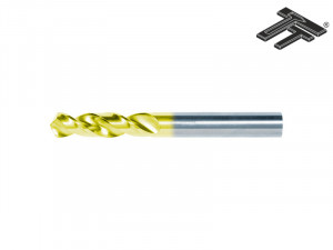 Burghiu elicoidal extrascurt coada cilindrica, HSS rectificat TiN DIN 1897 - STAS 4566, Tip N